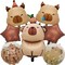 7 PCS 24" Capybara Foil Balloons - Animal Theme Birthday Decorations